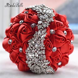 Prix 2016 De Mariage Fleurs Bouquets De Mariée Rouge Artificielle Rose De  Luxe Diamant Cristal Bouquet De Mariage Bling Mariées Ramo De Mariée - Site  Chinois, moins cher !